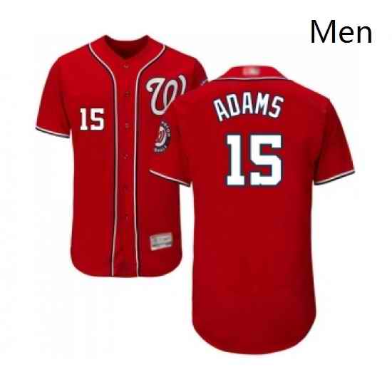 Mens Washington Nationals 15 Matt Adams Red Alternate Flex Base Authentic Collection Baseball Jersey
